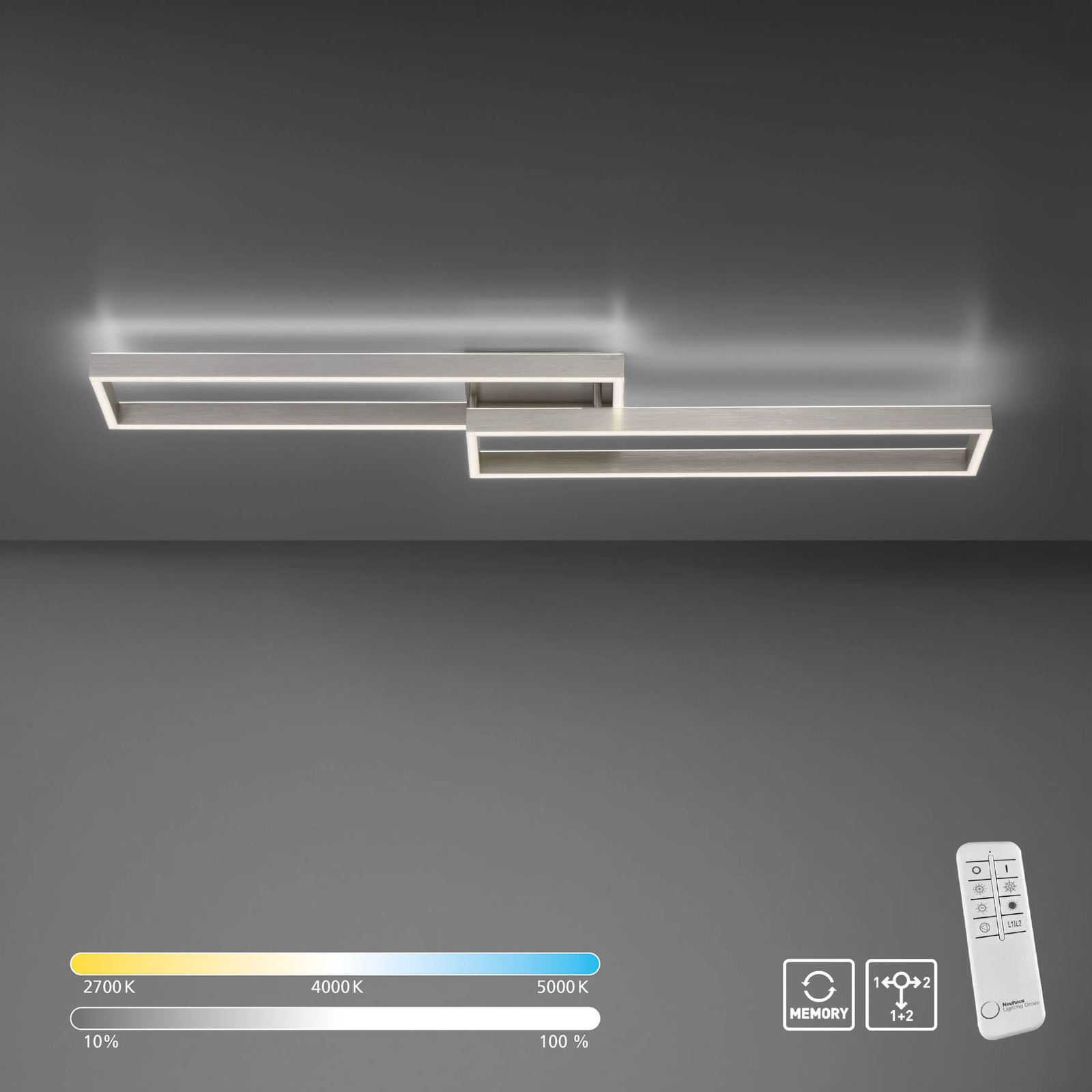 LED stropní světlo Paan, stmívatelné, CCT, paměť