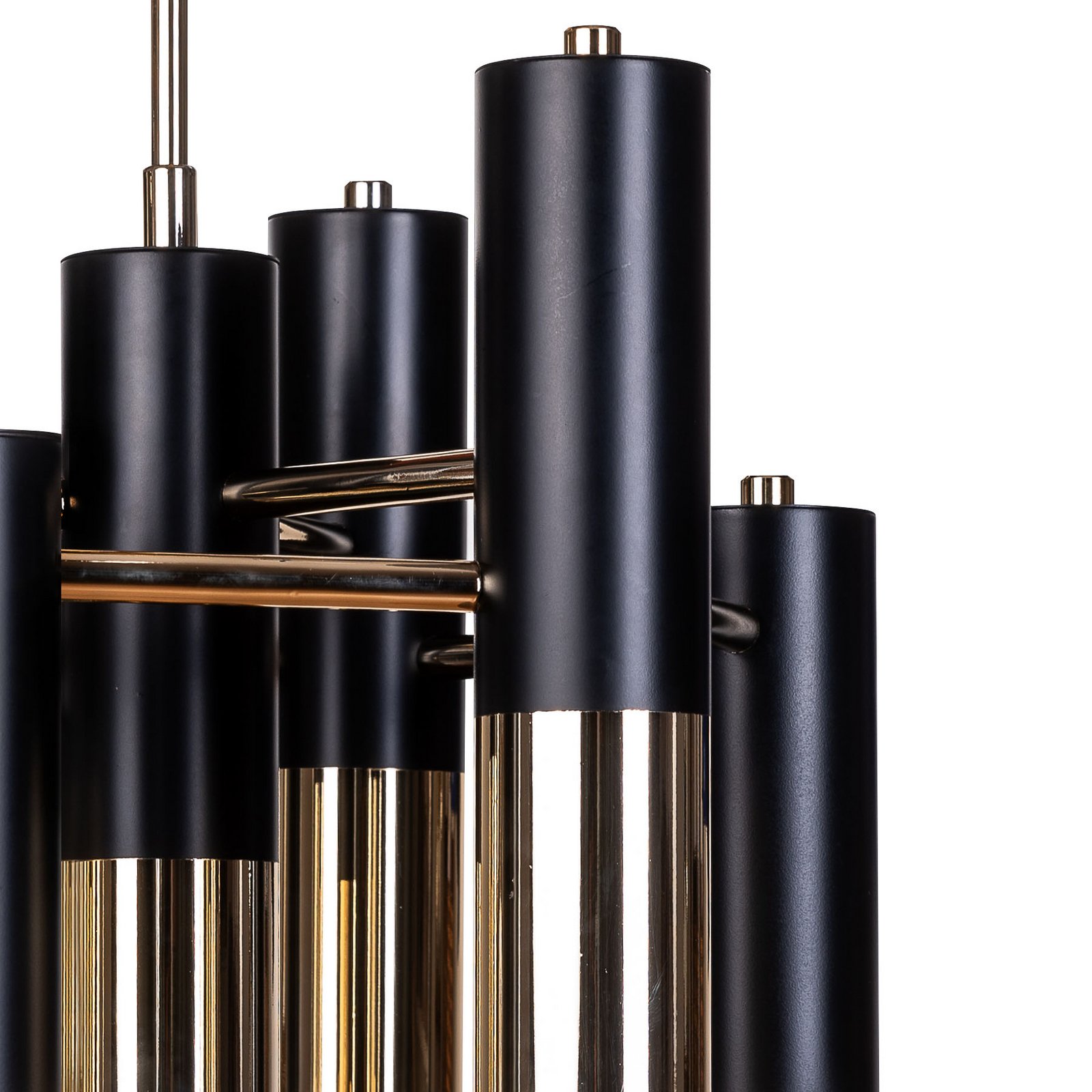 Plafondlamp Orino, zwart/goud, metaal, 7-lamps, GU10