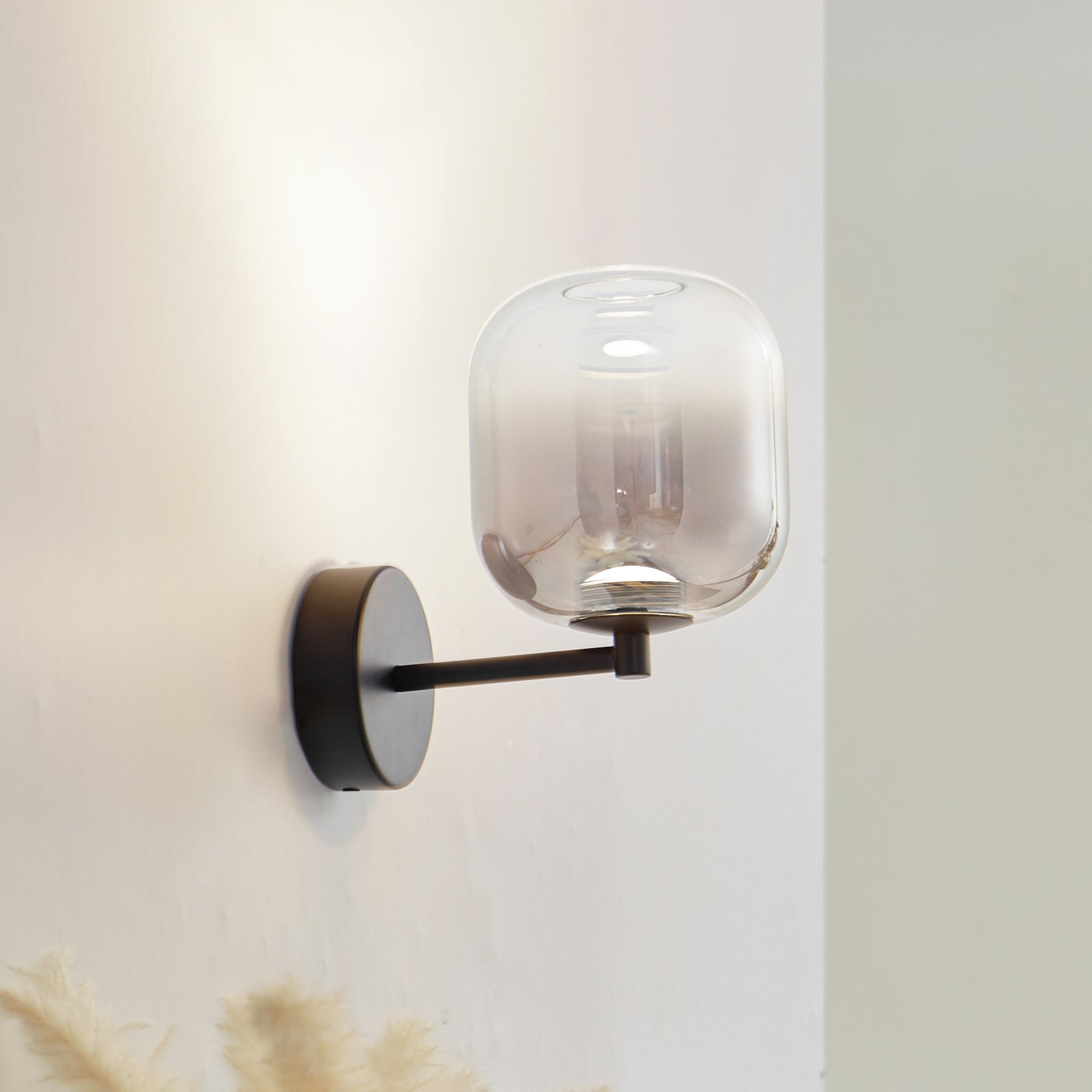 Lucande LED wall light Avelina, smoke grey