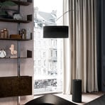 ICONE arc lamp Gru, black, aluminium