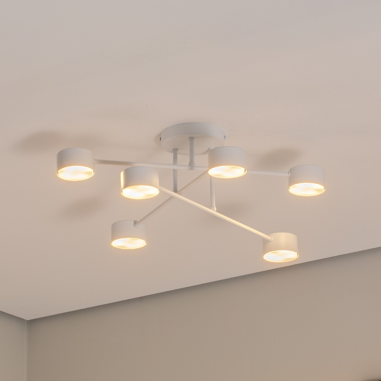 EMIBIG LIGHTING Modus 6 plafonieră Modus 6 oțel șase lumini GX53 alb - Camera de zi / sufragerie - modern - Metal