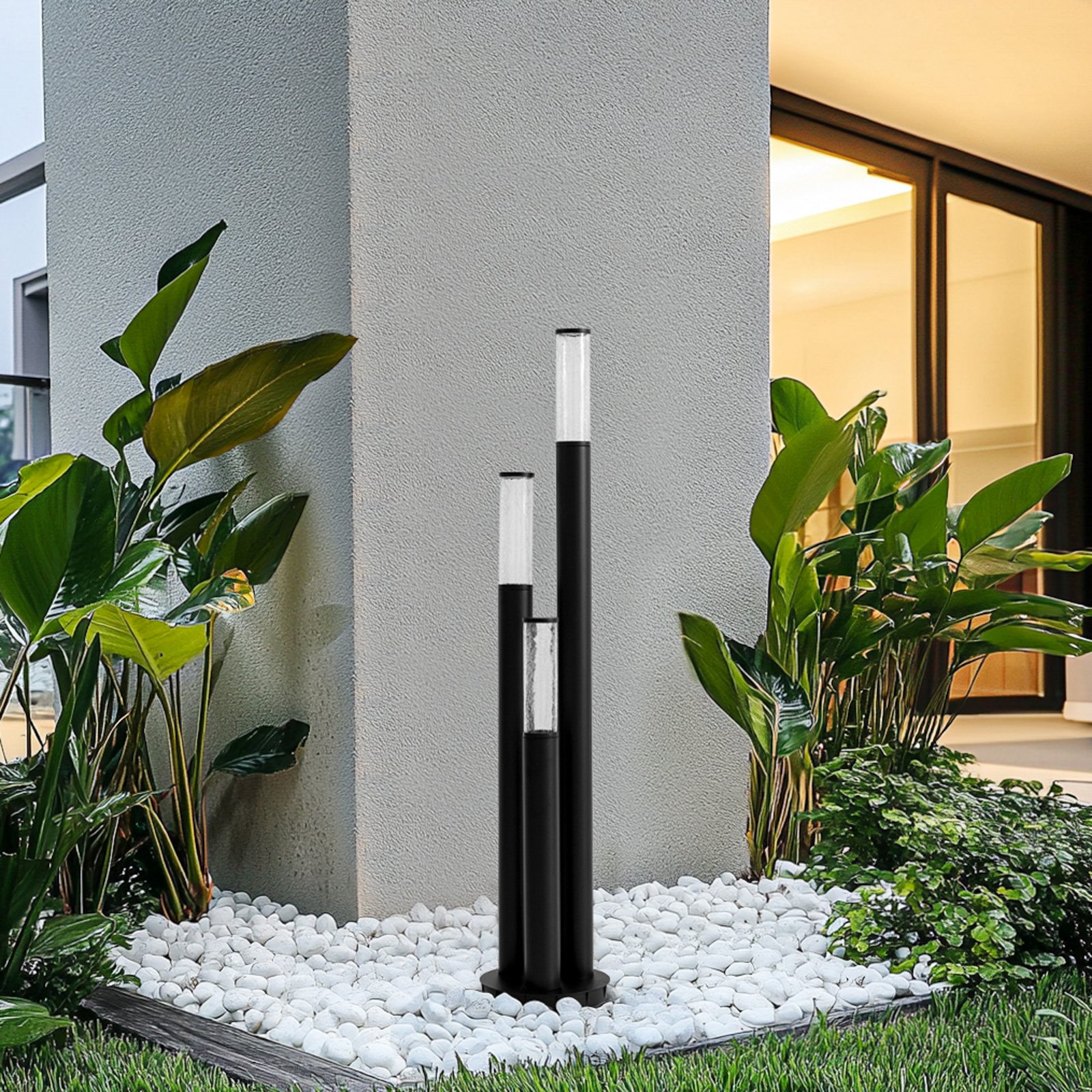 Gavros tuinpadverlichting, 3-lamps, 132 cm, gegoten aluminium - Lindby