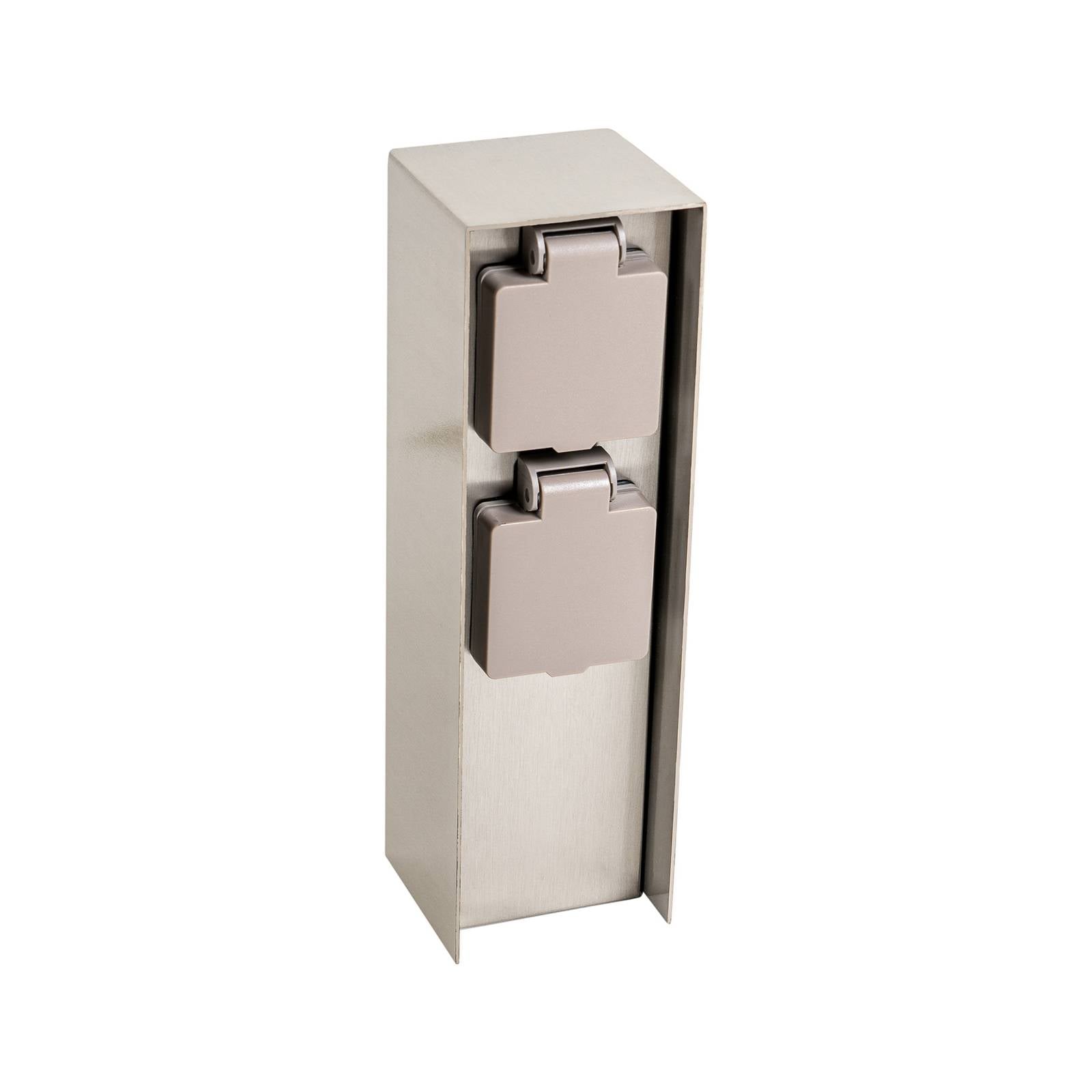 Prios Foranda Energiesäule, 2 Steckdosen edelstahl