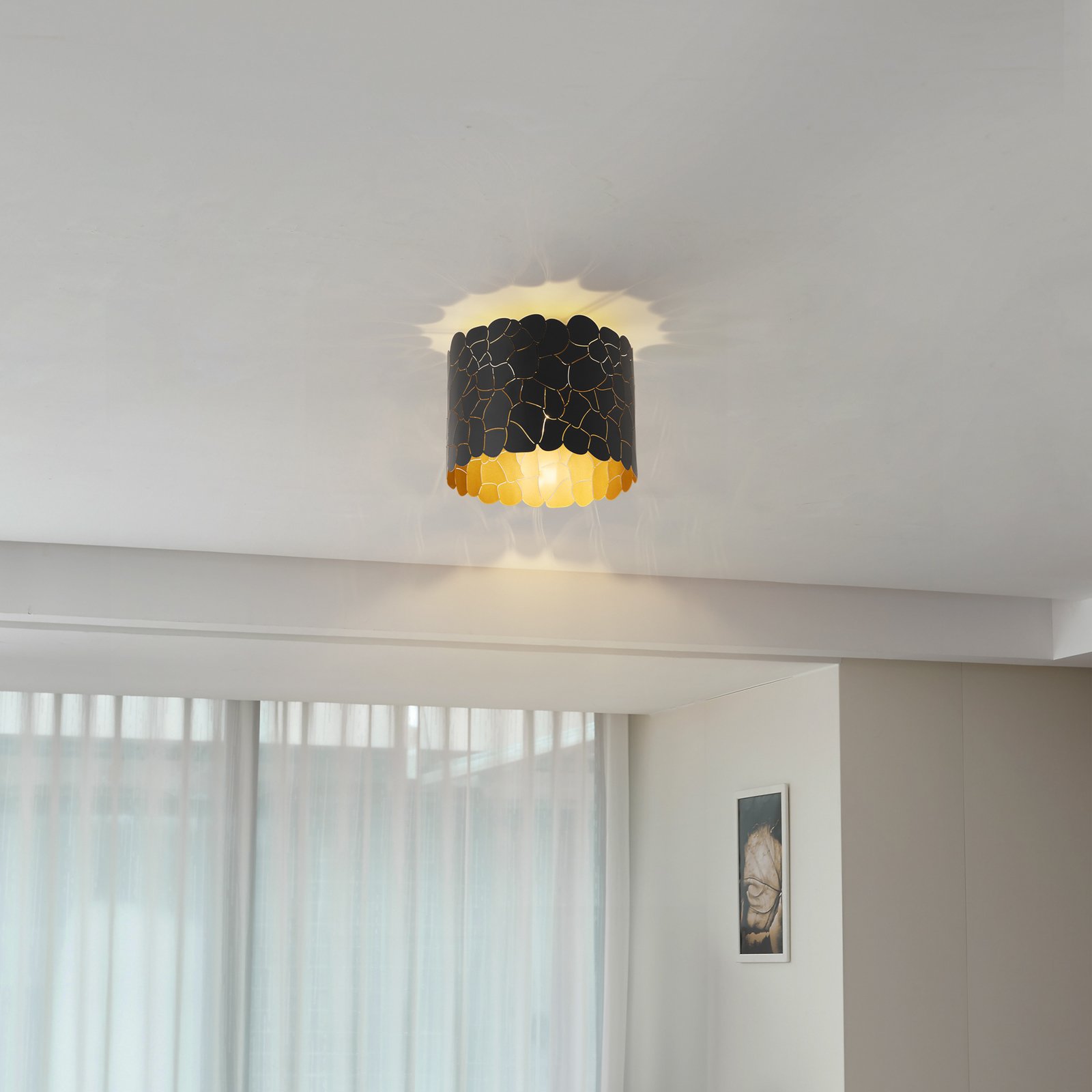 Aralena Deckenleuchte Schwarz/Gold - Lindby