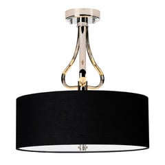 Plafón LED Falmouth negro/cromo
