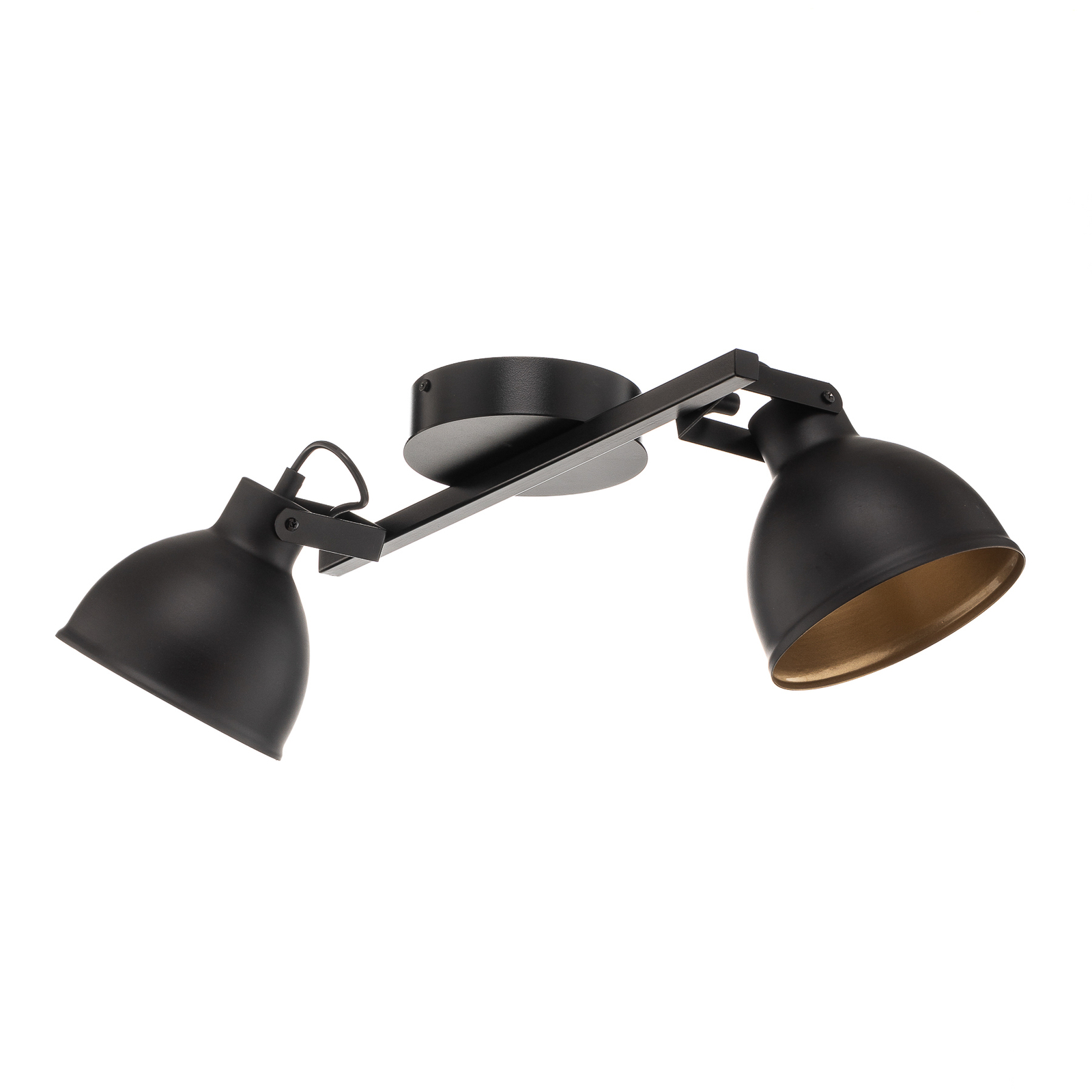 Trial plafondlamp, 2-lamps, zwart/goud