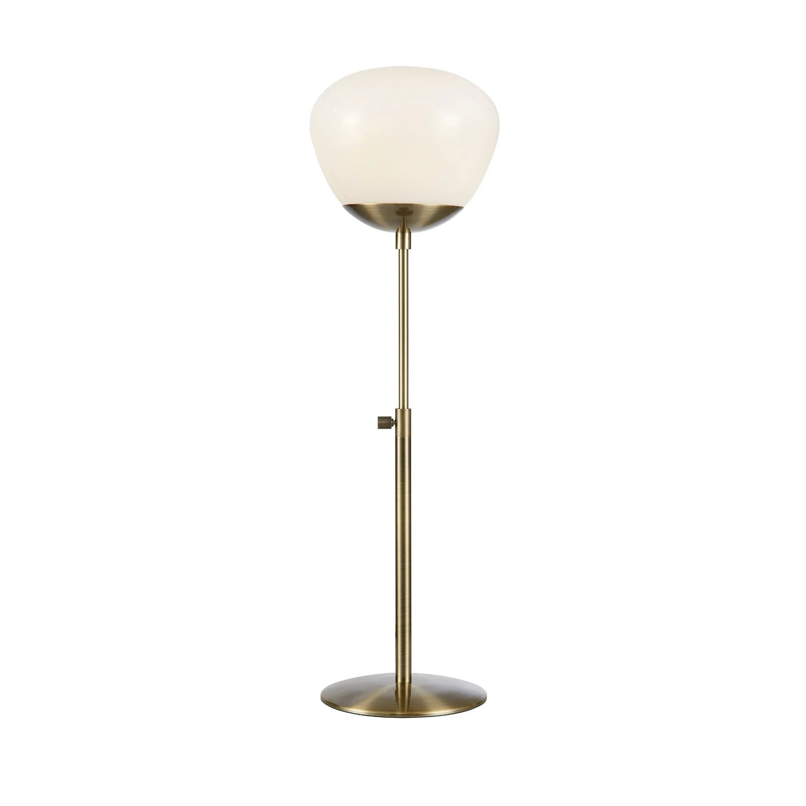 Stolní lampa Rise, výška 60 cm, starožitná mosaz, železo, sklo