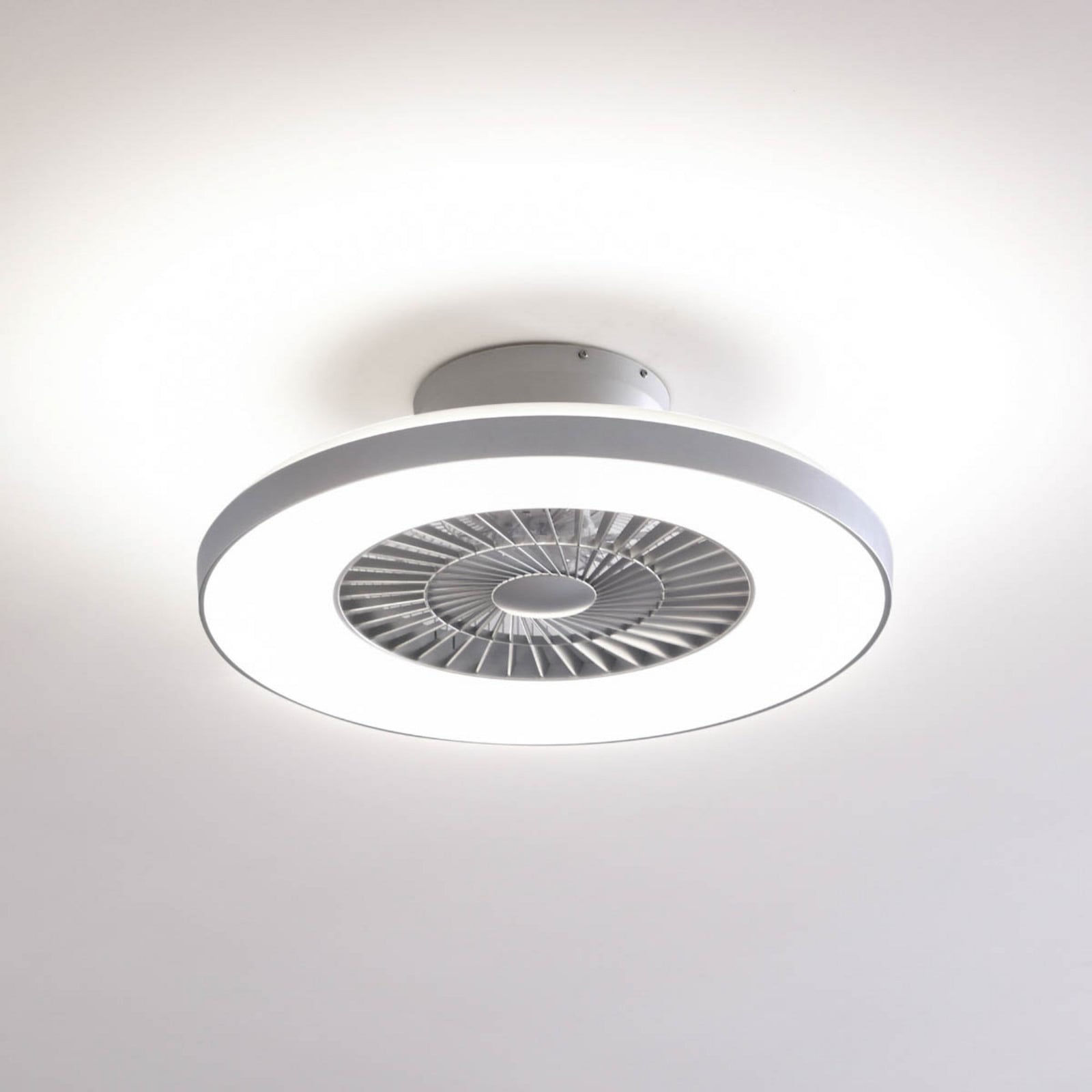 Lindby Prateado, Branco Ventilador De Teto Led Smart Paavo, Prateado, Silencioso, Tuya