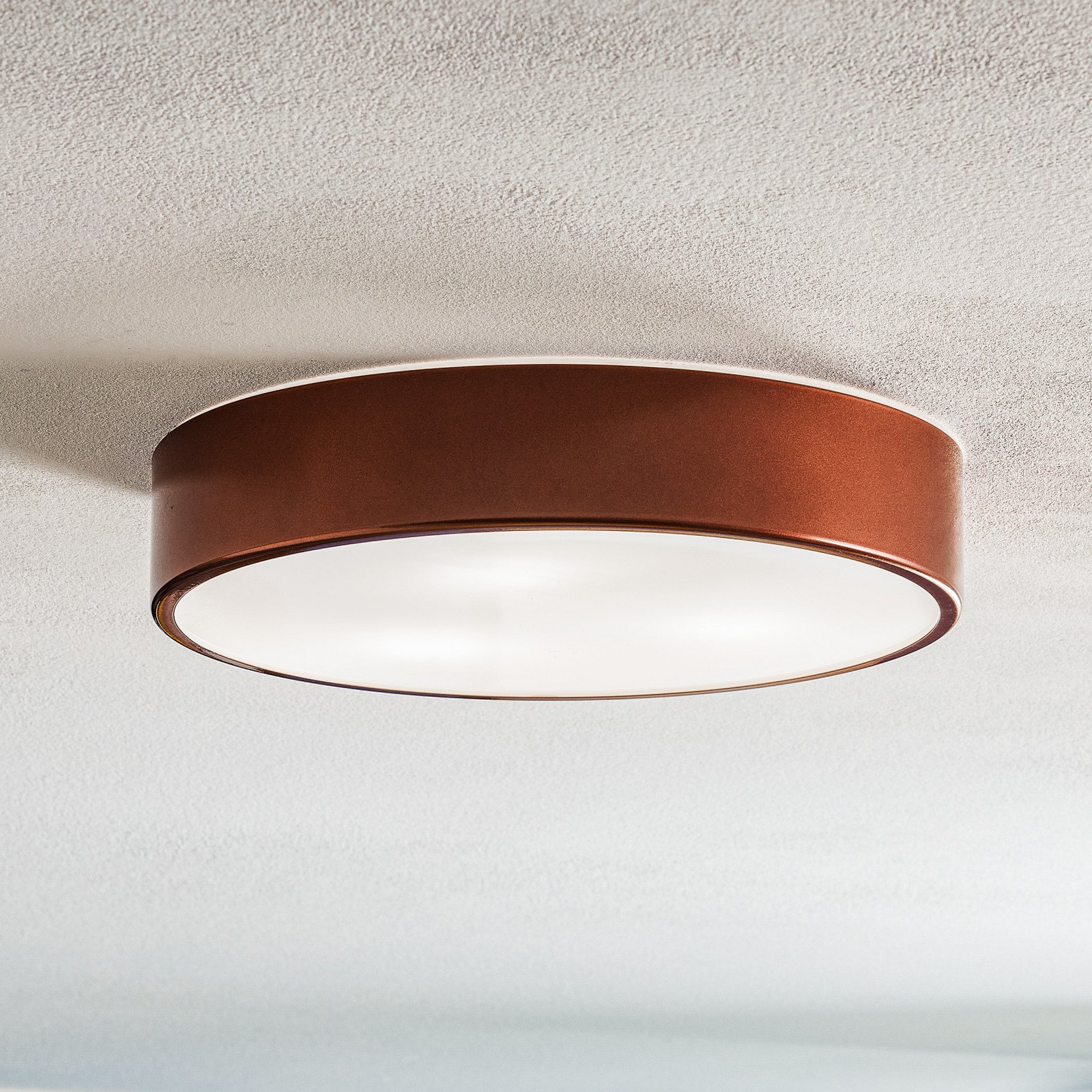 TEMAR LIGHTING Plafonieră Cleo 400 IP54 Ø 40 cm cupru - Camera de zi / sufragerie - Metal