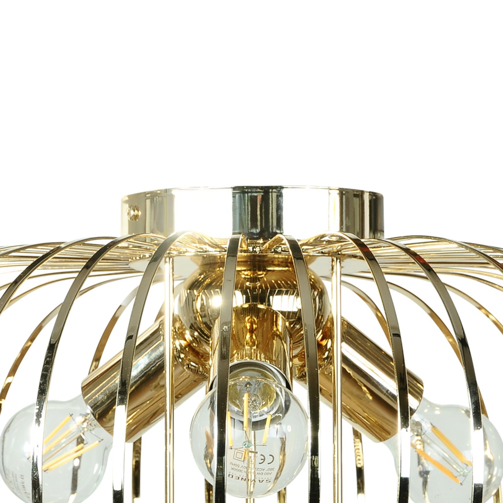 Φωτιστικό οροφής Globe, χρυσό χρώμα, Ø 51 cm, 3 λάμπες, E27