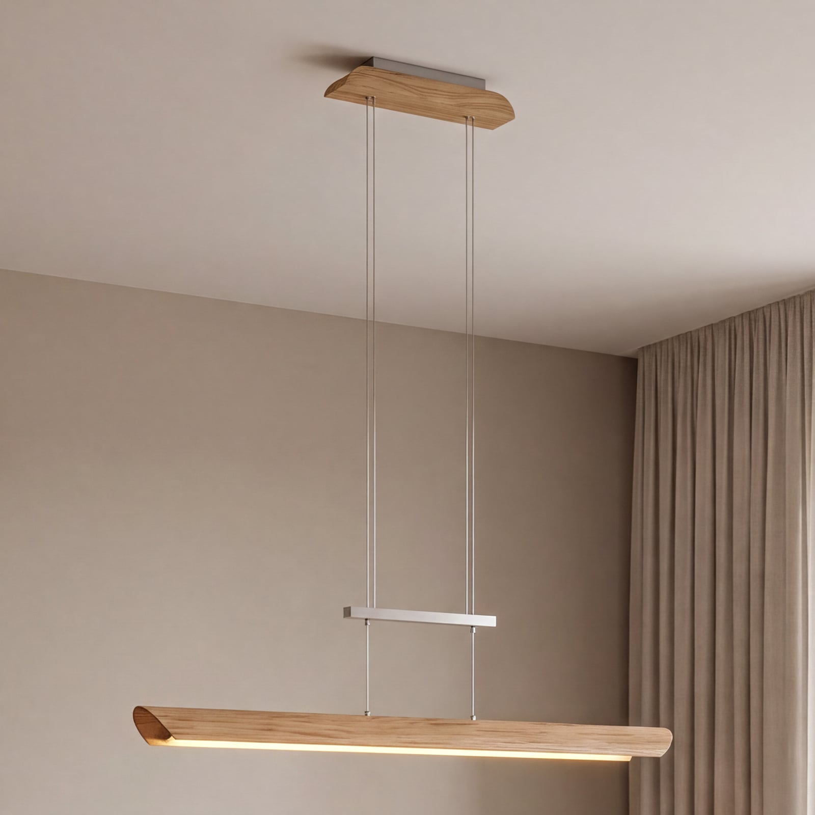 LED hanglamp Colombia S, eiken natuur