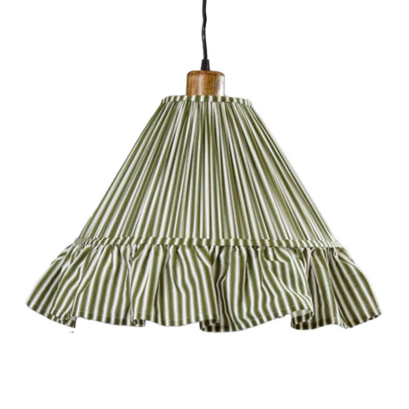 PR Home Estrid hanging light, moss green, fabric, Ø 40 cm, E27 PR Home Estrid hanging light, moss green, fabric, Ø 40 cm, E27