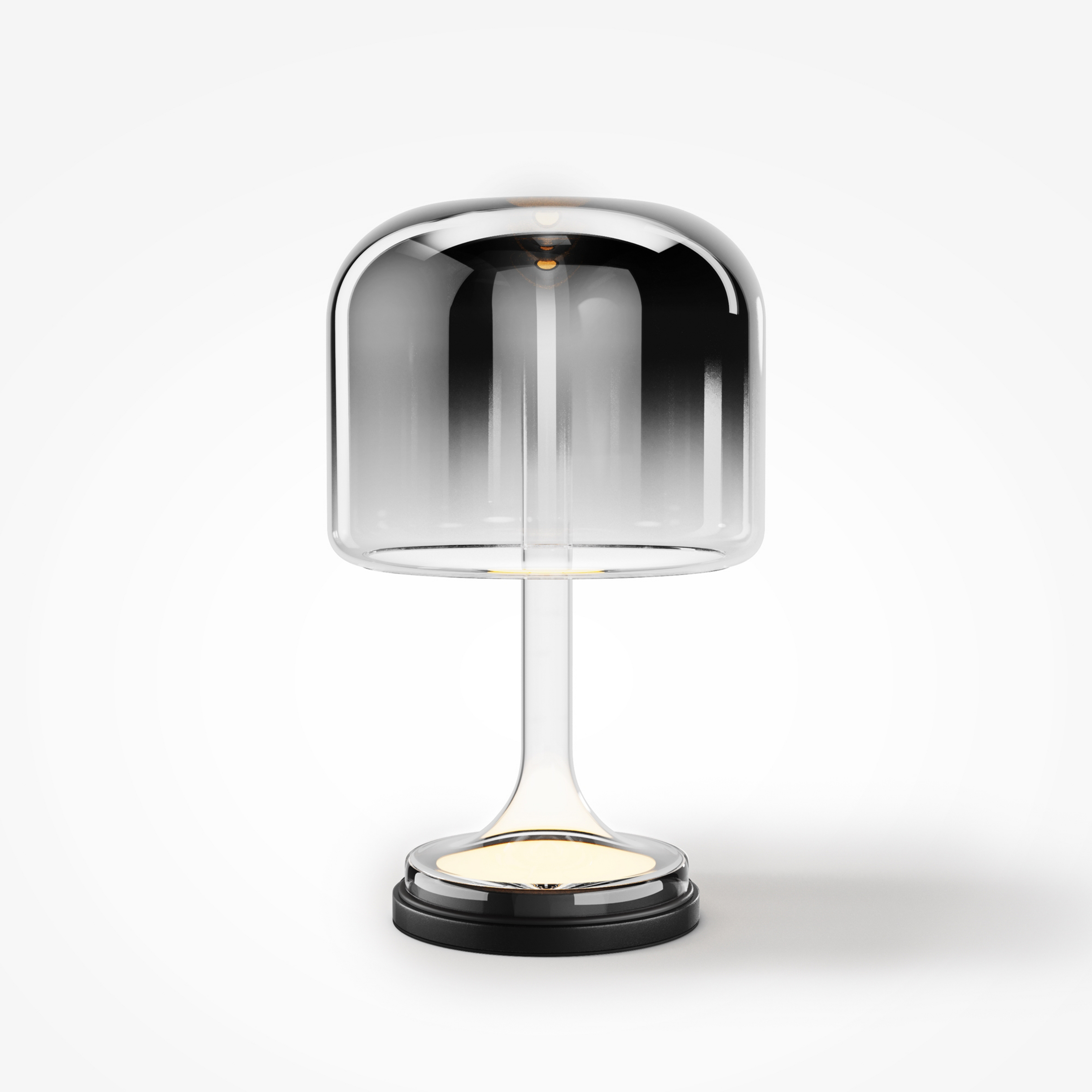 Maytoni Lampe de table LED Spirito, gris, verre, hauteur 42 cm