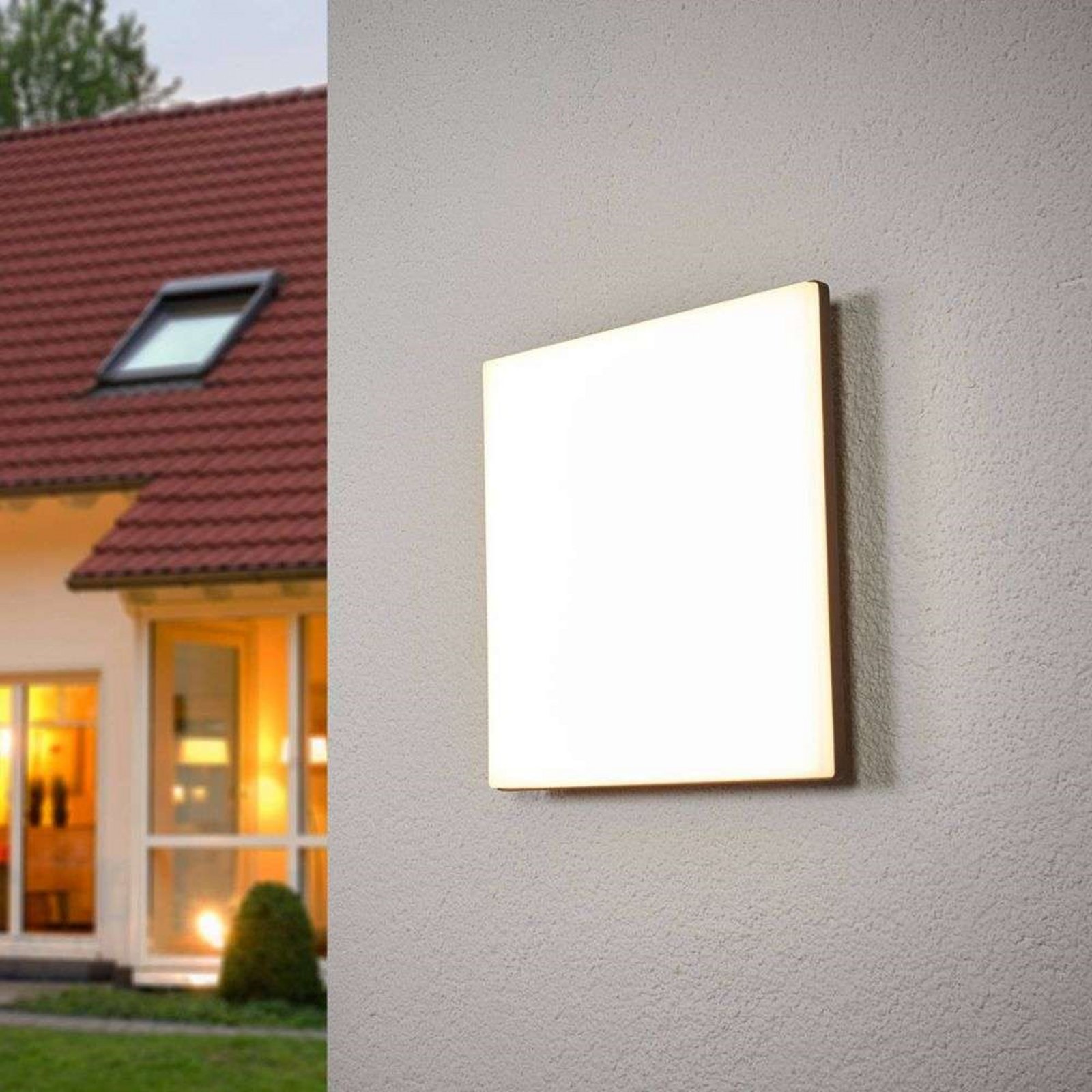 Henni Plafonieră de Exterior w/Sensor Dark Grey/White - Lucande