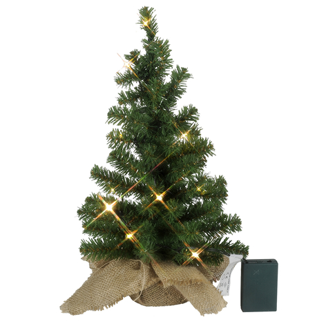Árbol LED Navidad - Jute-Sack - operado a pilas