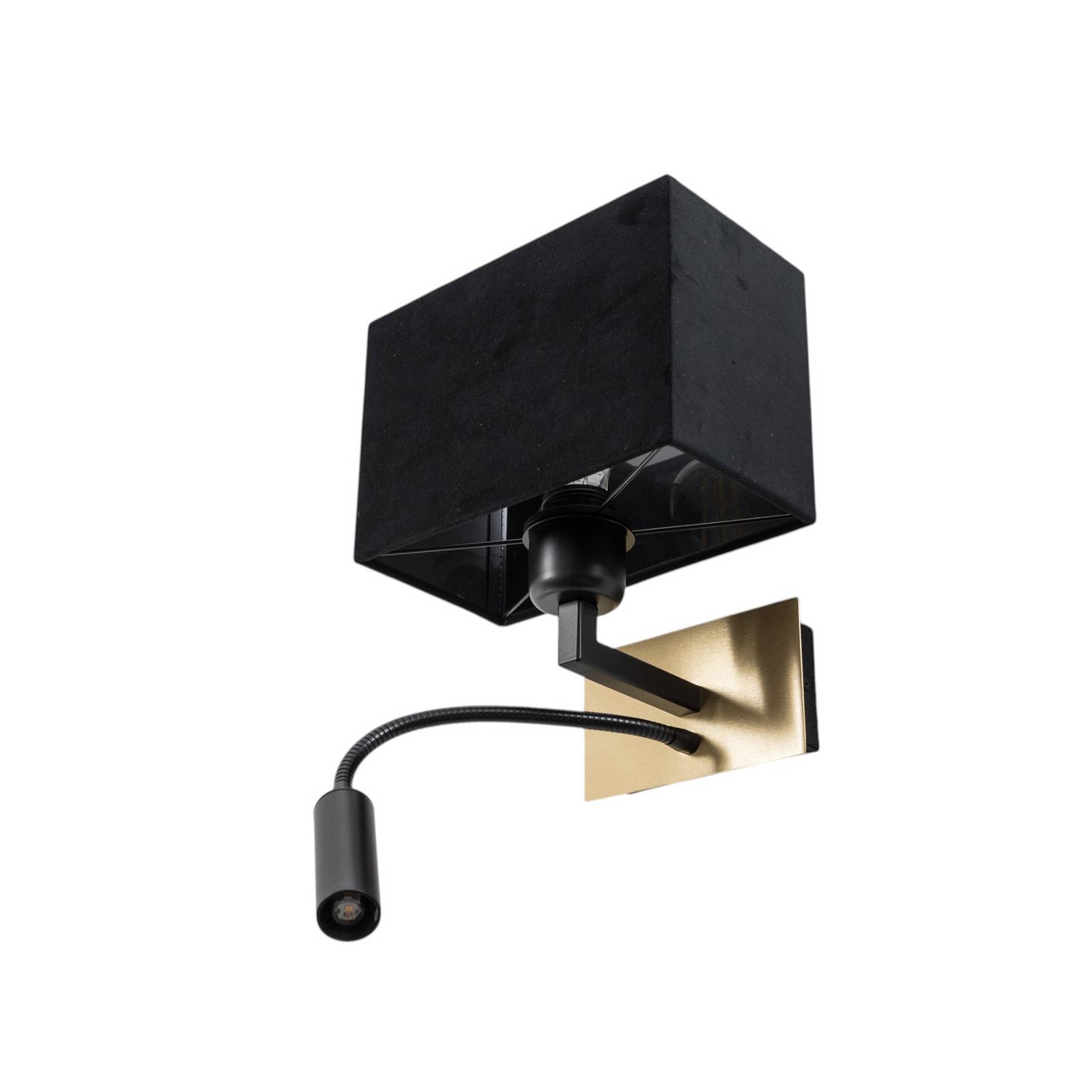 Wandlampe Harry, eckig, messing/schwarz/schwarz günstig online kaufen
