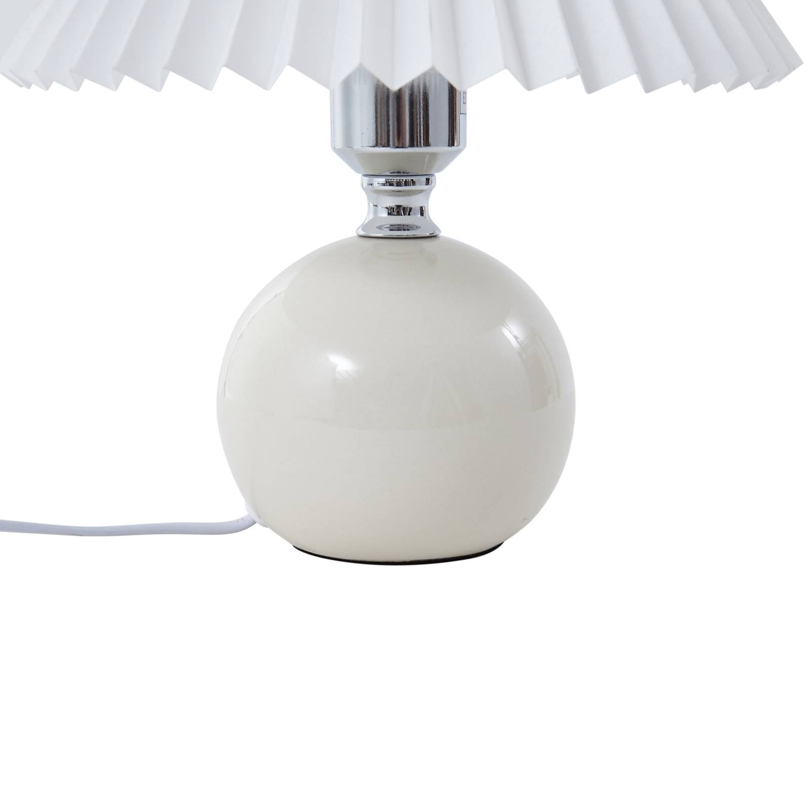 Lampa stołowa Lindby Kerimi, ceramiczna, kremowa