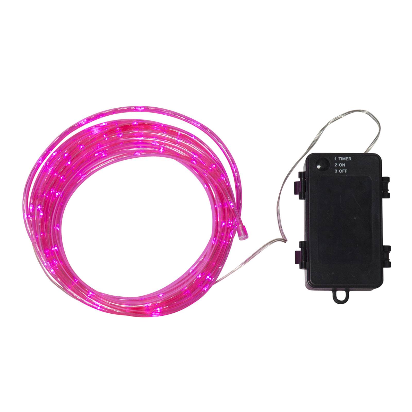 Tuby LED rope light, battery-powered, magenta