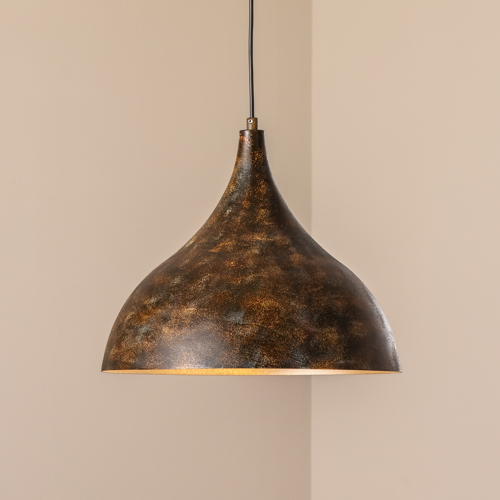 Opviq Lampă suspendată Bitlislim maro antic Ø 41 cm metal E27 - Camera de zi / sufragerie - Casă de țară / Rustic