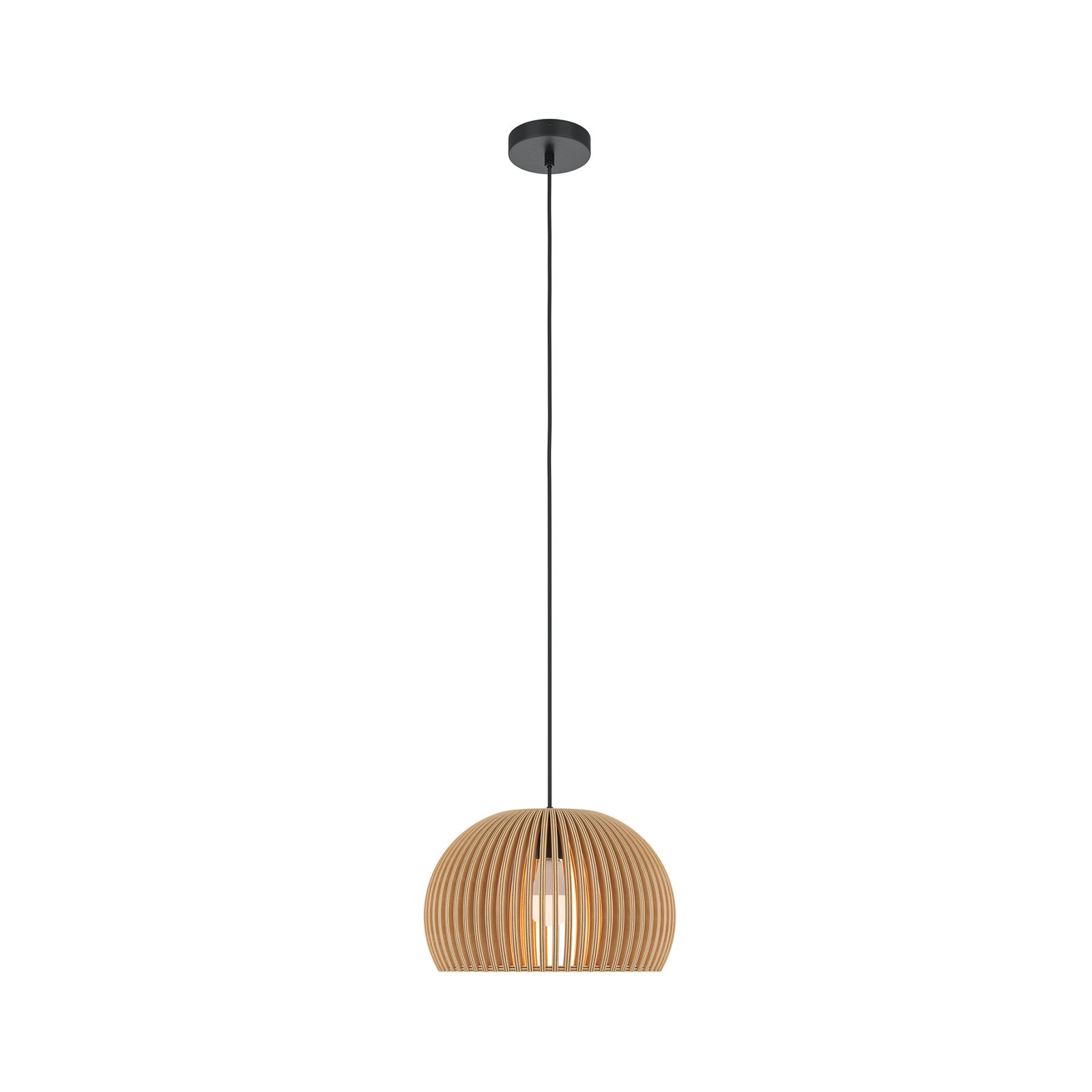 Maytoni Roots pendant light, Ø 33 cm, height 21 cm, beige, wood