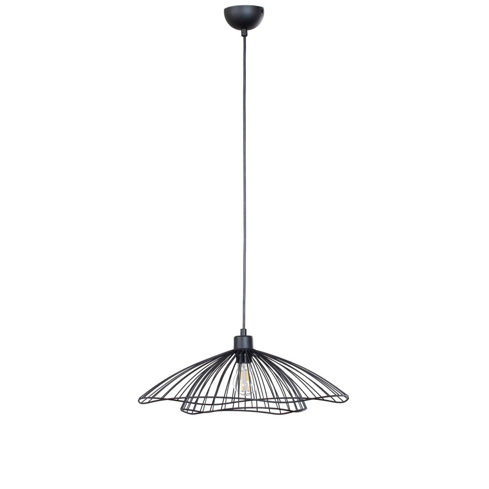 Hängeleuchte Tel, schwarz, Metall, Ø 50 cm, Metall