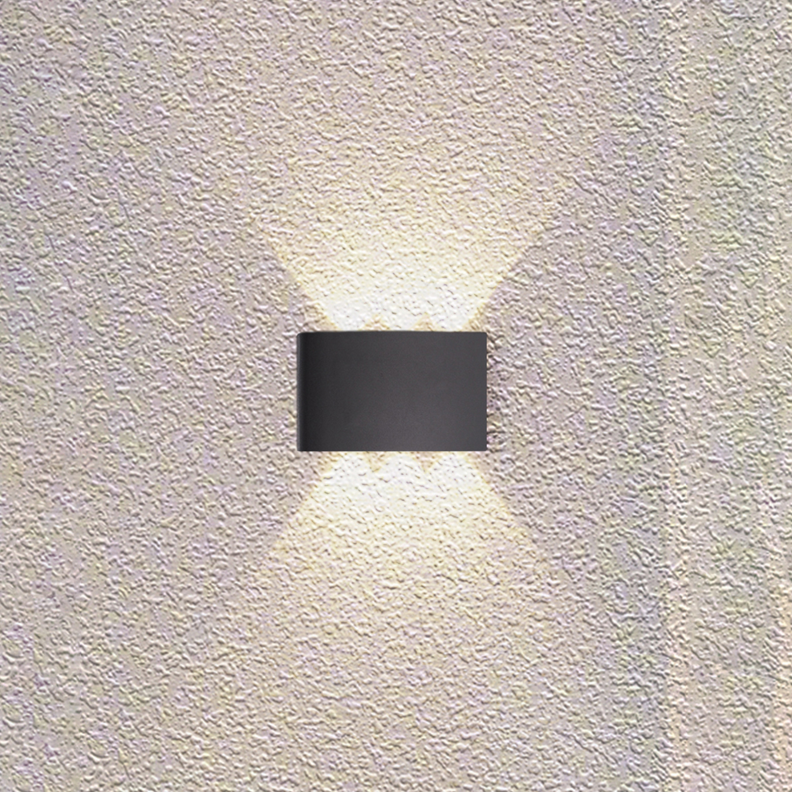 Vonkajšie nástenné svietidlo Shadows, šírka 18 cm, čierna, kovová