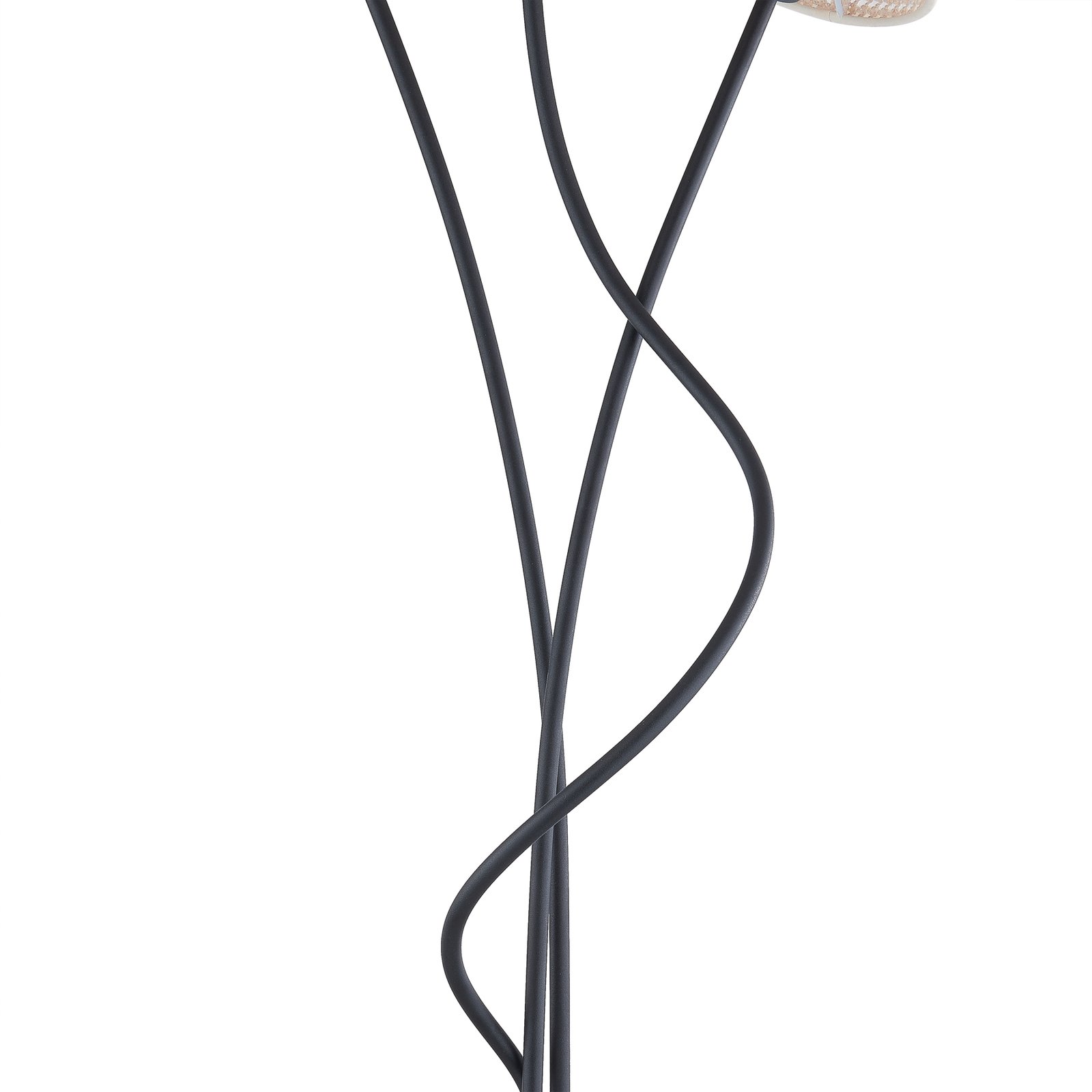 Stojacia lampa Lindby Torvy, čierna/biela, kov, 165 cm, E14