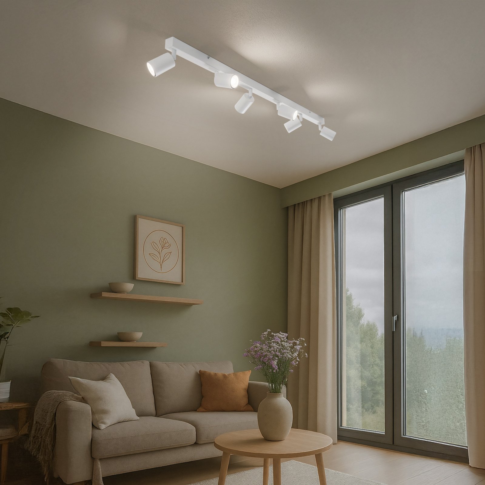 Deckenstrahler Top, weiß, 127 cm, 6-flg., Metall, GU10 Deckenstrahler Top, weiß, 127 cm, 6-flg., Metall, GU10