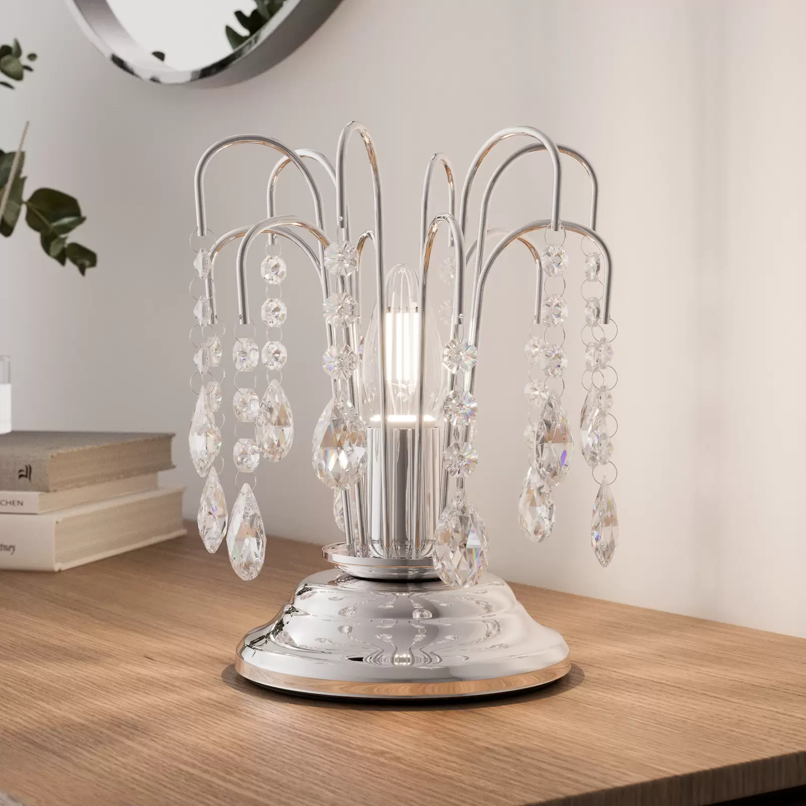 Grande Bougie de Table Chandelier Gris Argenté - 35cm