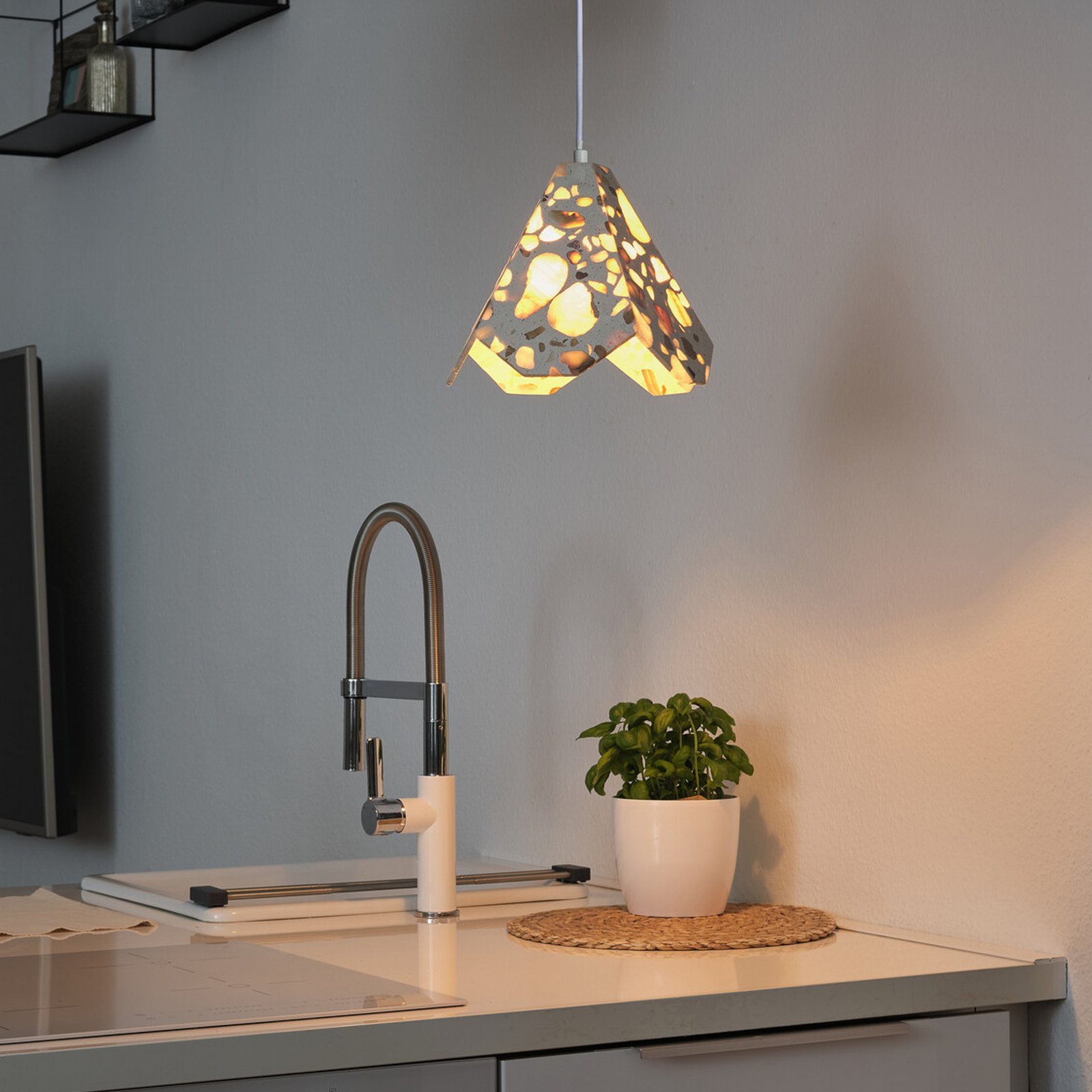 Suspension OSRAM Decor Gleam Flower, Terrazzo, beige, E27