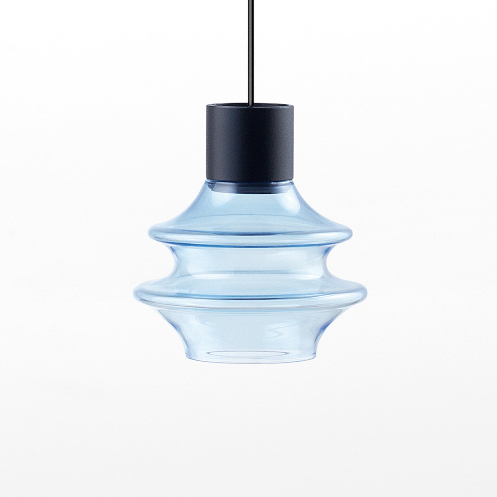 Bover Drop S/01L suspension LED en verre, bleue