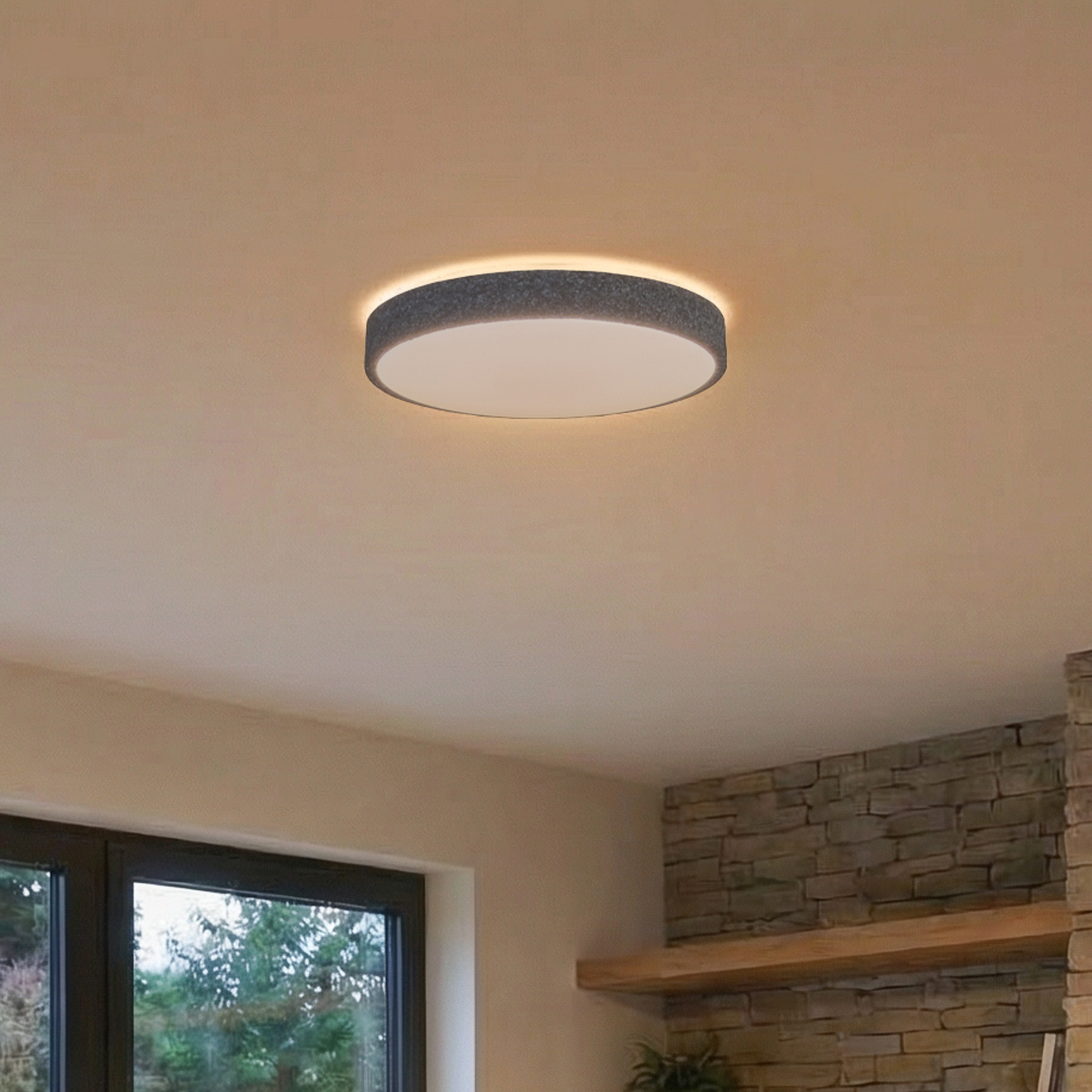 Lindby Smart lámpara LED de techo Elmor Ø 39 cm gris RGB CCT