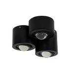 Lindby downlight Jyla, black, 3000 K, 3-bulb, lens, GX53