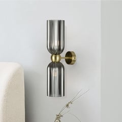 Maytoni applique Antic, a 2 luci, oro/grigio, vetro