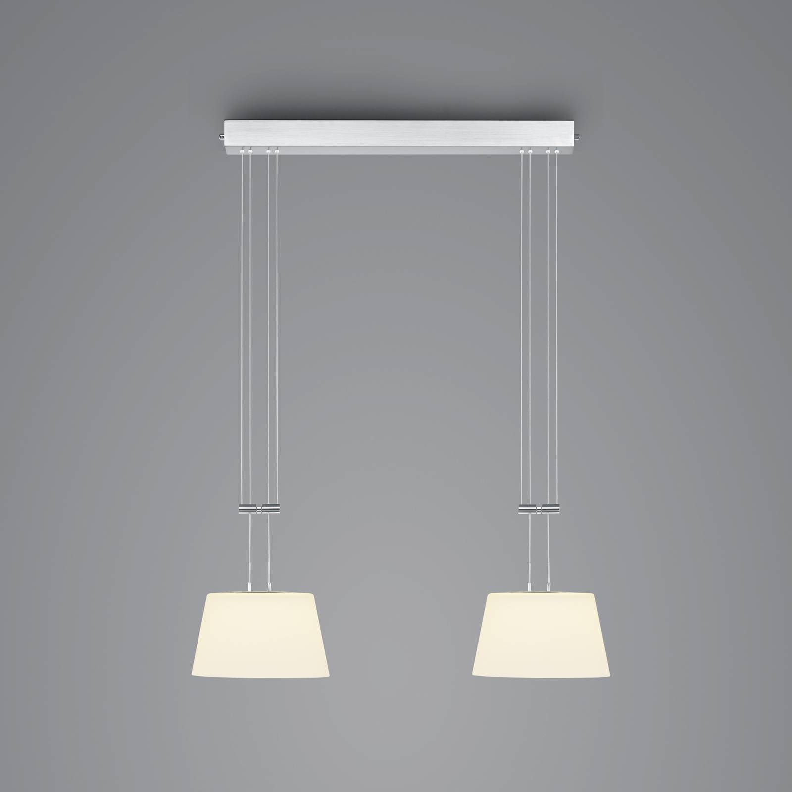 E-shop BANKAMP Conus LED závesné svietidlo, 2 svetlá, nikel