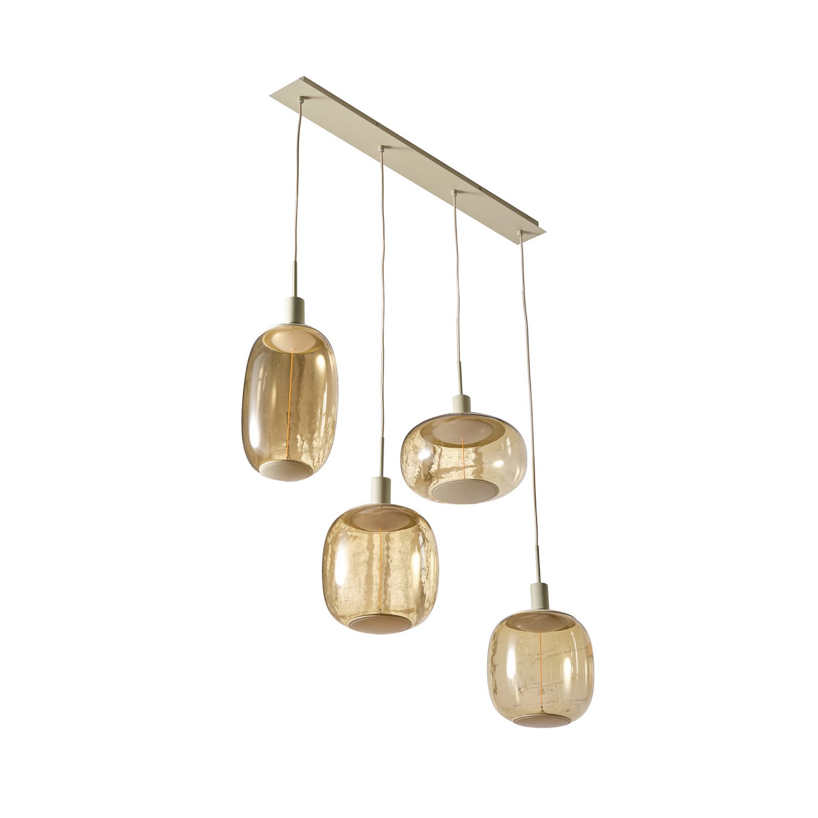 Lampada a sospensione OSRAM Decor Needle Linear beige, acciaio, 4 luci E27