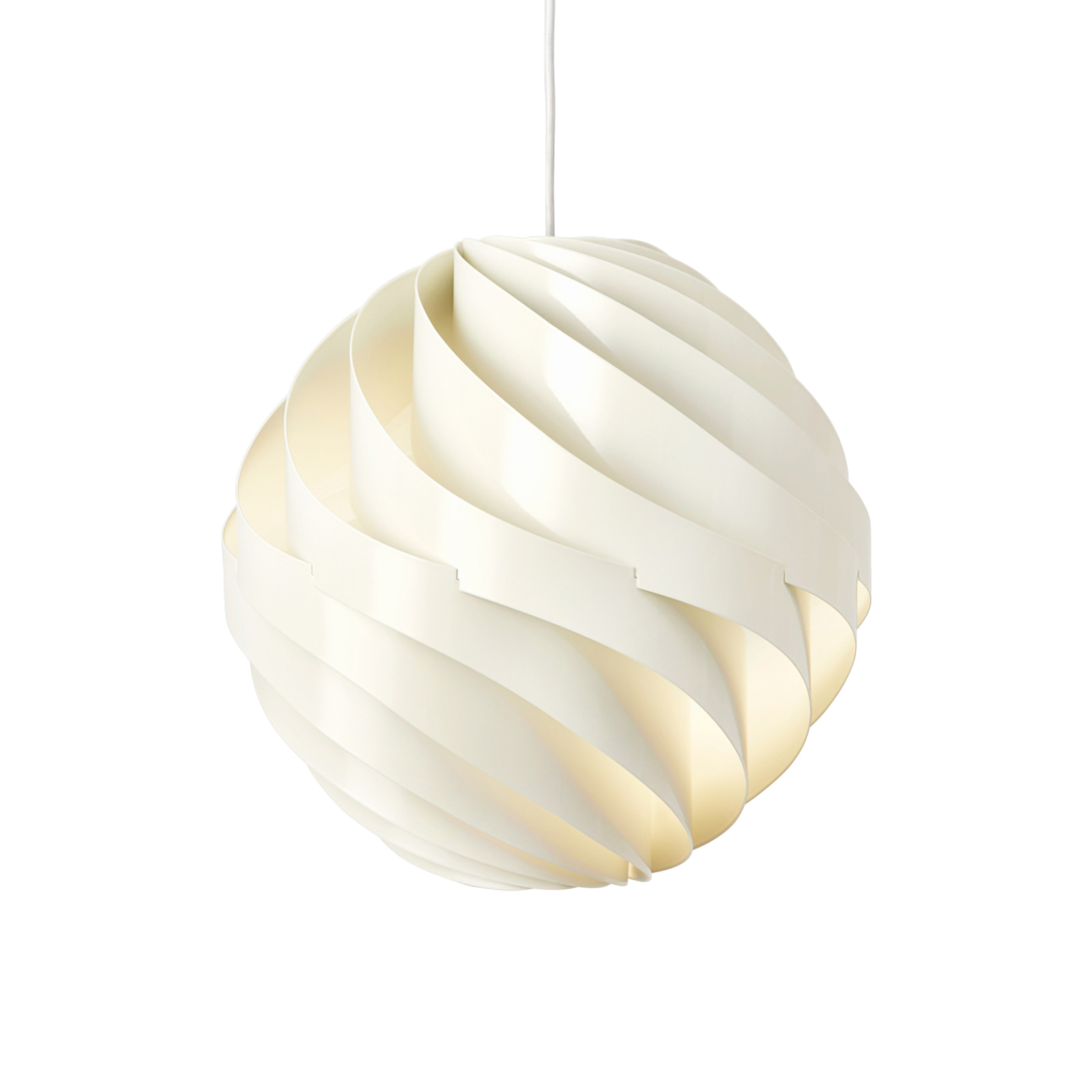 GUBI Turbo pendant light, glossy alabaster white, Ø 36 cm,