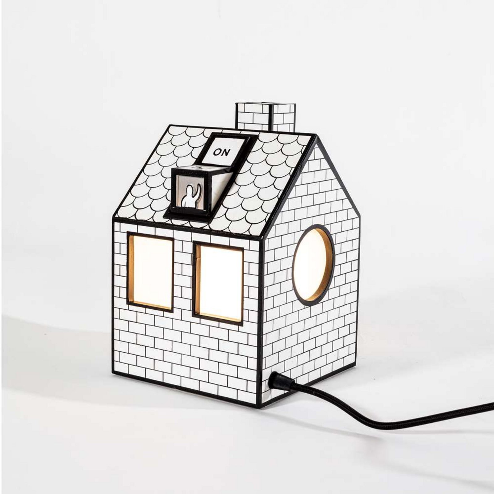 On-Off Table Lamp Recycled White/Black - Seletti