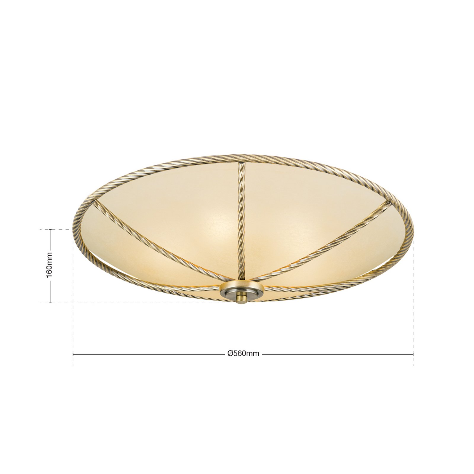 Krämfärgad taklampa Galina, 56 cm