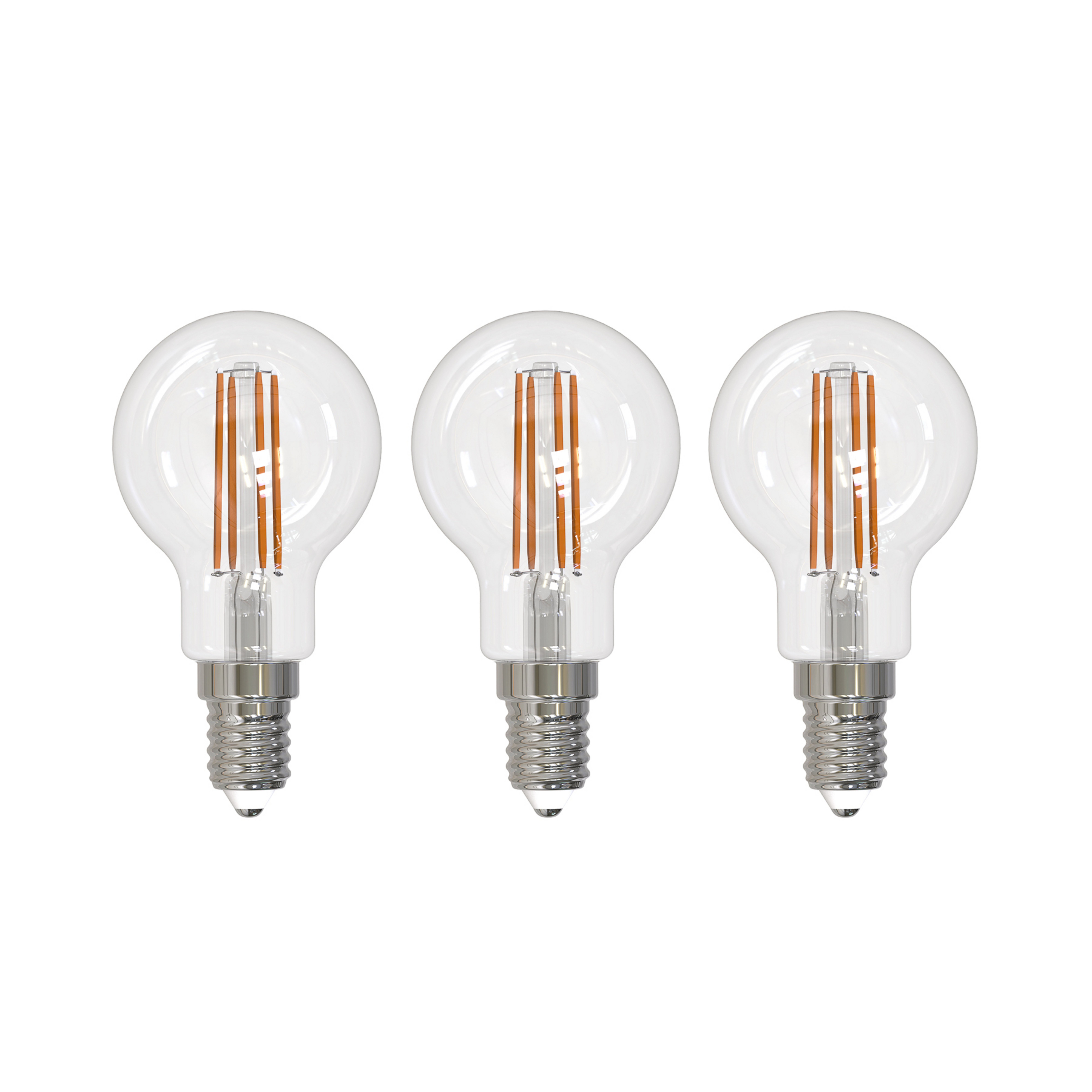 Żarówka filament LED Arcchio E14 G45, zestaw 3 sztuk, 4000 K