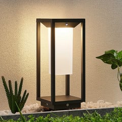 Lucande LED solárne podstavcové svetlo Eliel, 34 cm, antracitová farba, IP54