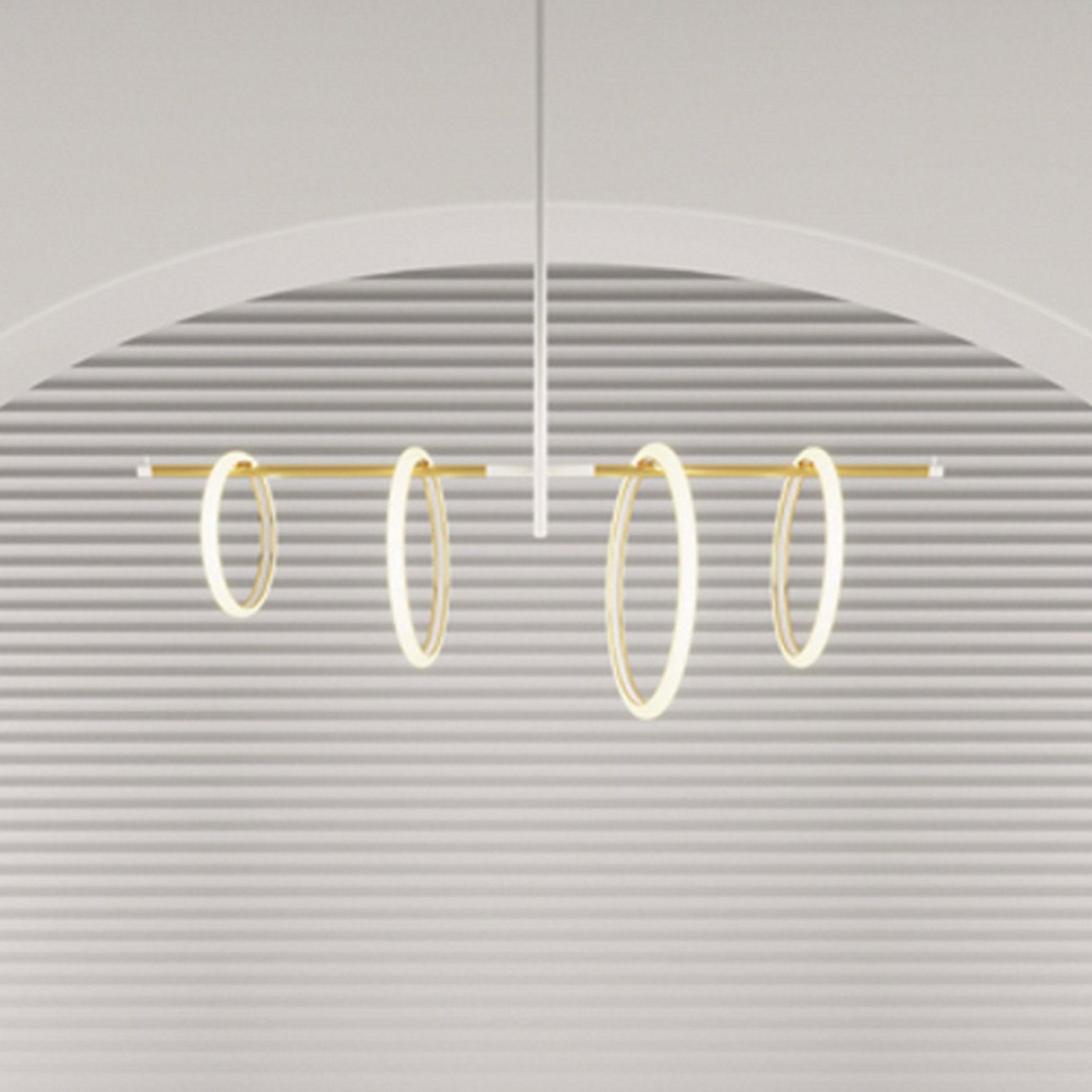Marchetti Ulaop Lampă suspendată cu LED patru inele alb - Camera de zi / sufragerie - Design - alb auriu - Metal