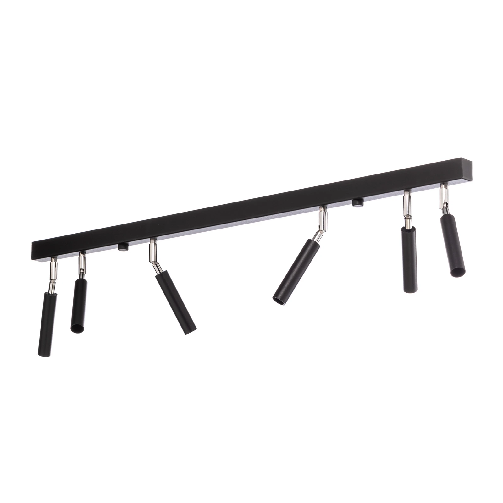 Nicanor ceiling spotlight, black/chrome, 100 cm, 6-bulb