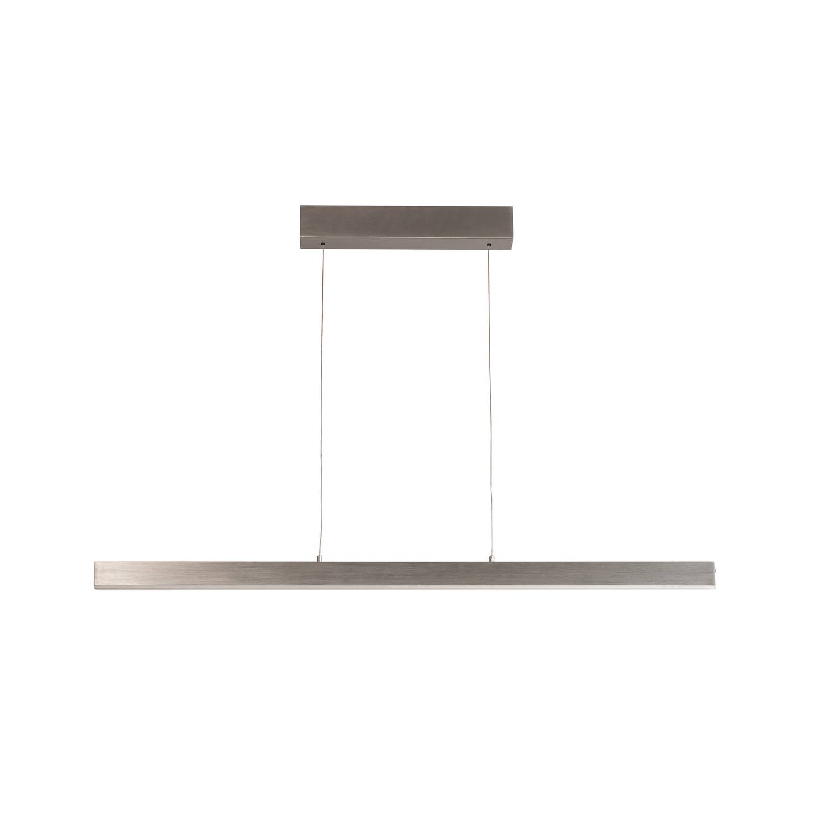 LED-Hängelampe Silvano, nickel, Länge 115 cm, CCT, Touchdim