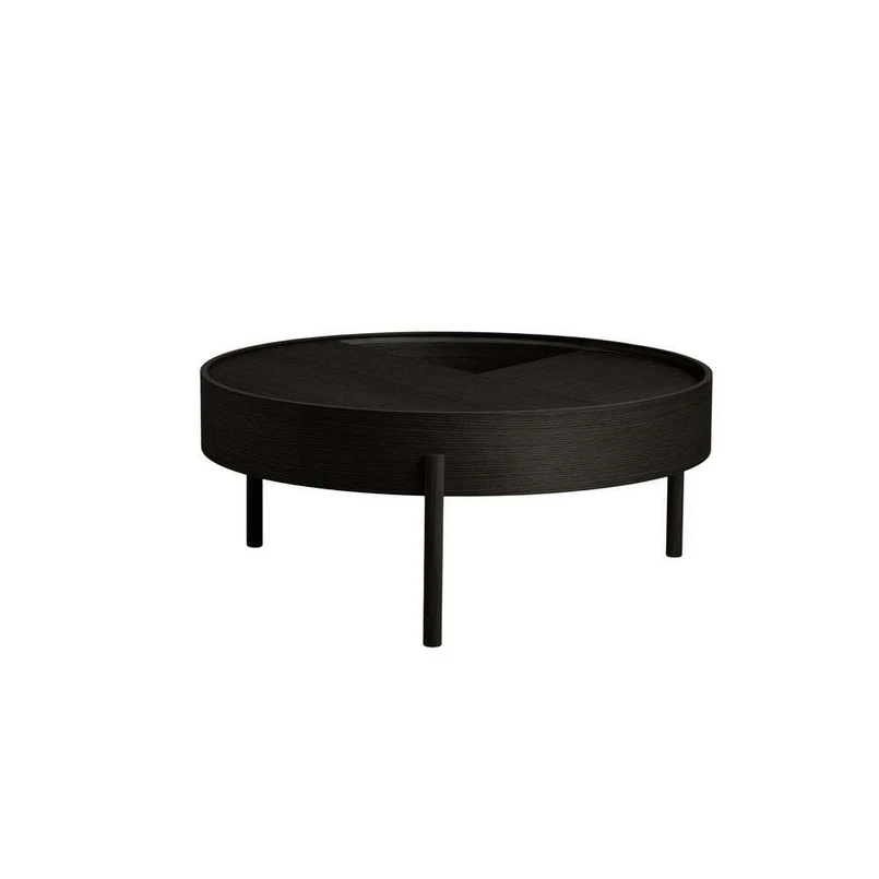 Produktfoto för Woud - Arc Side and Coffee Table - Kaffe bord - Black Painted Ash - Coffee Table - Ø89 x H38 cm