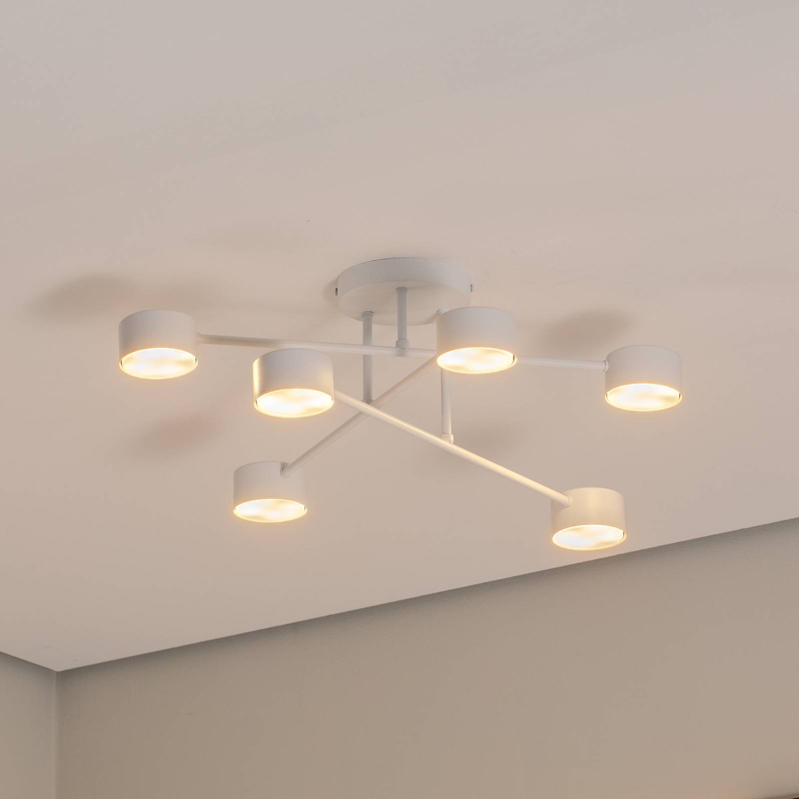 Deckenleuchte Modus 6, Stahl, sechsflammig, GX53, weiß günstig online kaufen