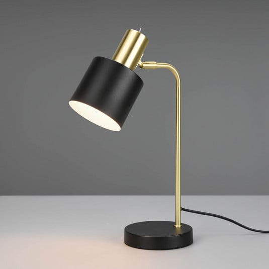 Lampe à poser Adam, à une lampe, noire/dorée | Luminaire.fr