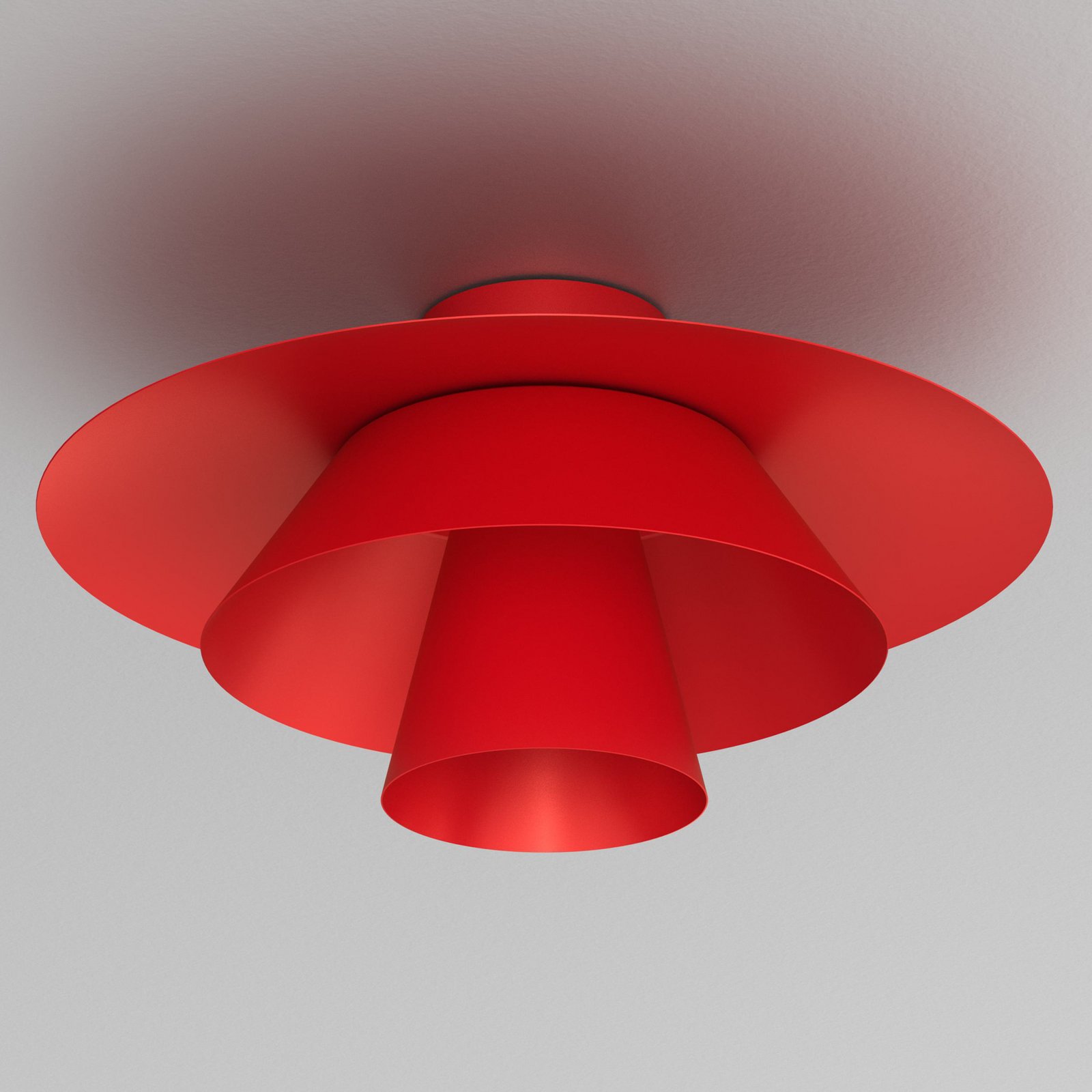 Deckenleuchte Plato, rot, Metall, Ø 38 cm, E27