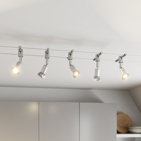 Vaiersystem Rope med LED-spotlight, 5 lyskilder