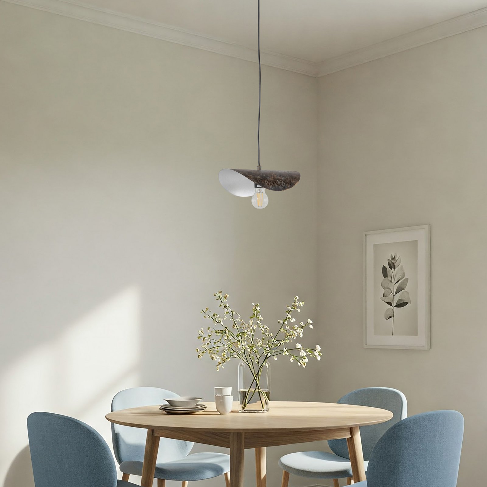 Żyrandol Eger, 1-punktowa, antyczny brąz, metal, E27